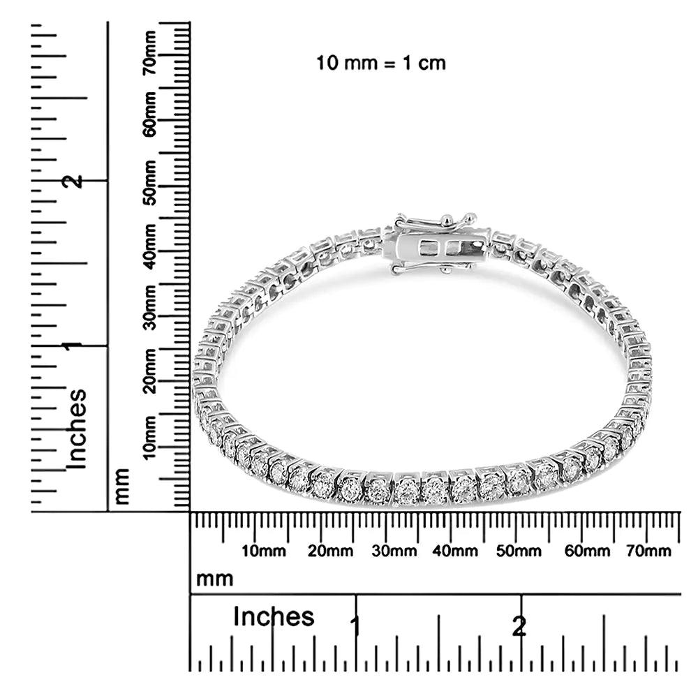 14K White Gold 3.0 Cttw Miracle Set Round-Cut Lab Grown Diamond Illusion 7" Tennis Bracelet (F-G Color, VS2-SI1 Clarity)