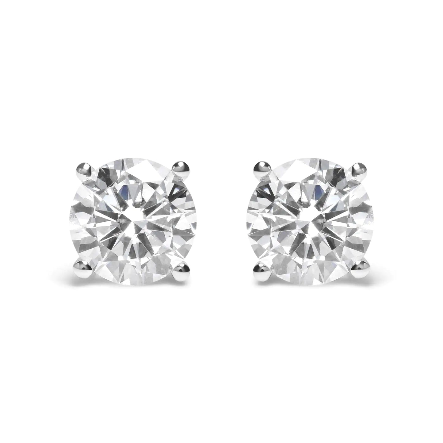 GIA Certified 14K White Gold 6.0 Cttw 4-Prong Round Brilliant Cut Diamond Solitaire Stud Earrings with Screw Backs (F Color, VS2 Clarity)