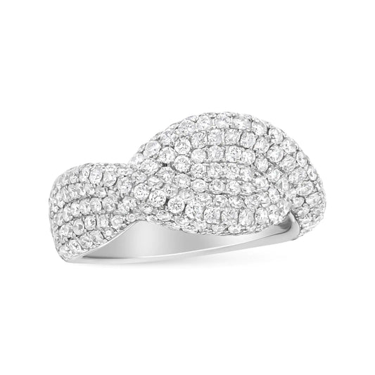 18K White Gold Cluster 2 1/4 Cttw Diamond Fashion Ring (F-G Color, VS1-VS2 Clarity)