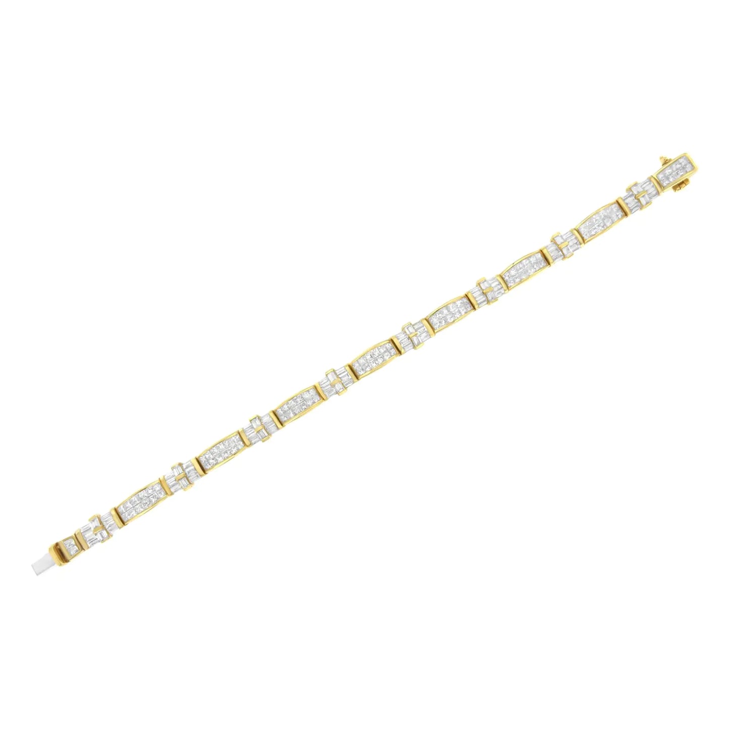 14K Yellow Gold Multi--Cut Diamond Ties of Love Eternity Bracelet(11.25 cttw,G-H Color,VS1-VS2 Clarity)