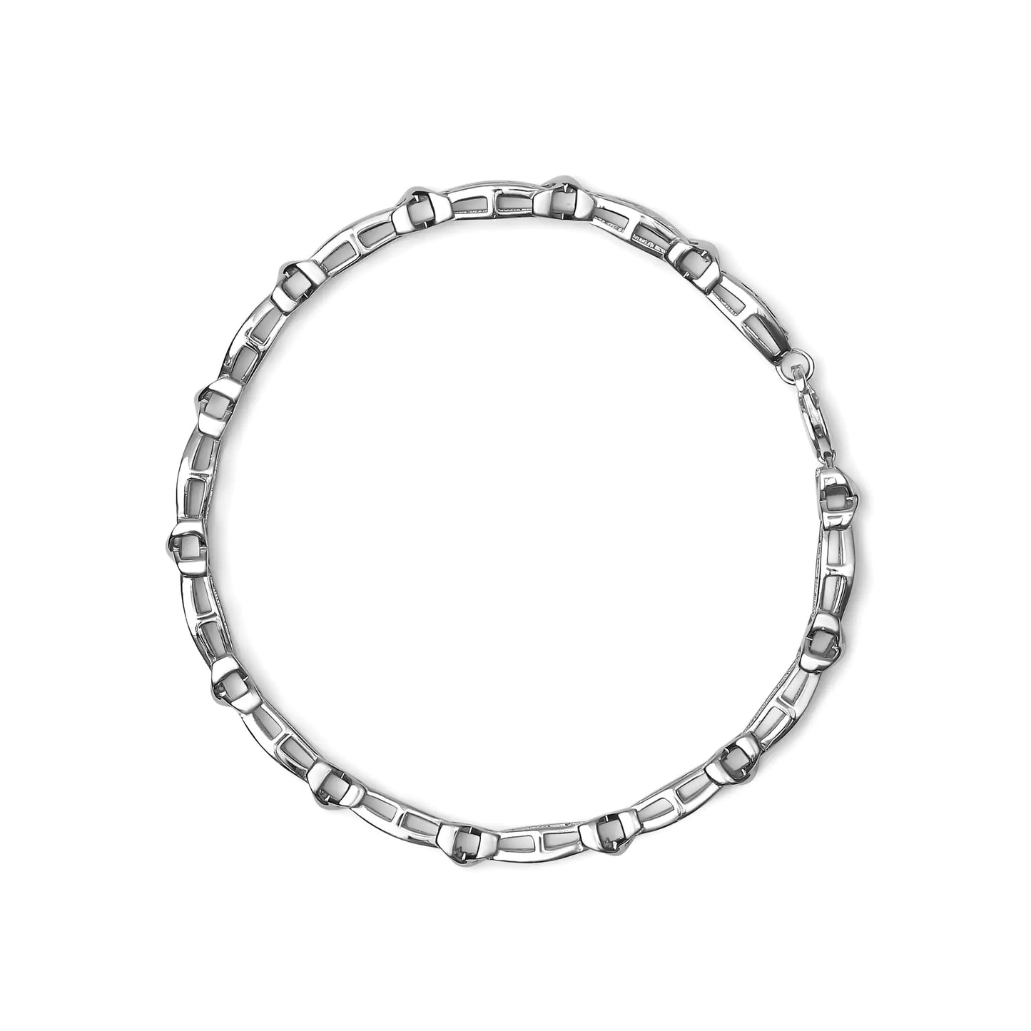 .925 Sterling Silver 1/4 Cttw Round Diamond Link Bracelet - Size 7.50" - (I-J Color, I2-I3 Clarity)