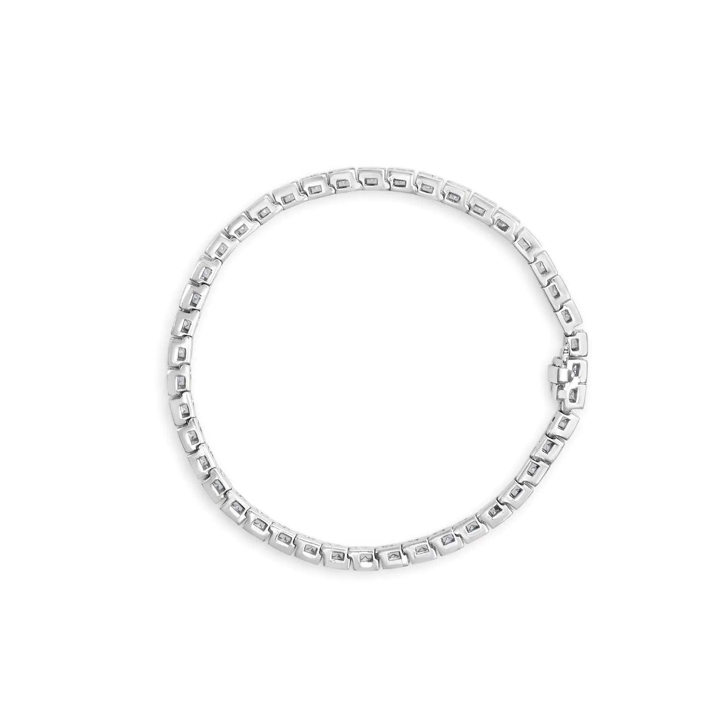 IGI Certified 14K White Gold 6.0Cttw Channel Set Round Diamond Tennis Bracelet (I-J Color, I1-I2 Clarity) - 7" Inches