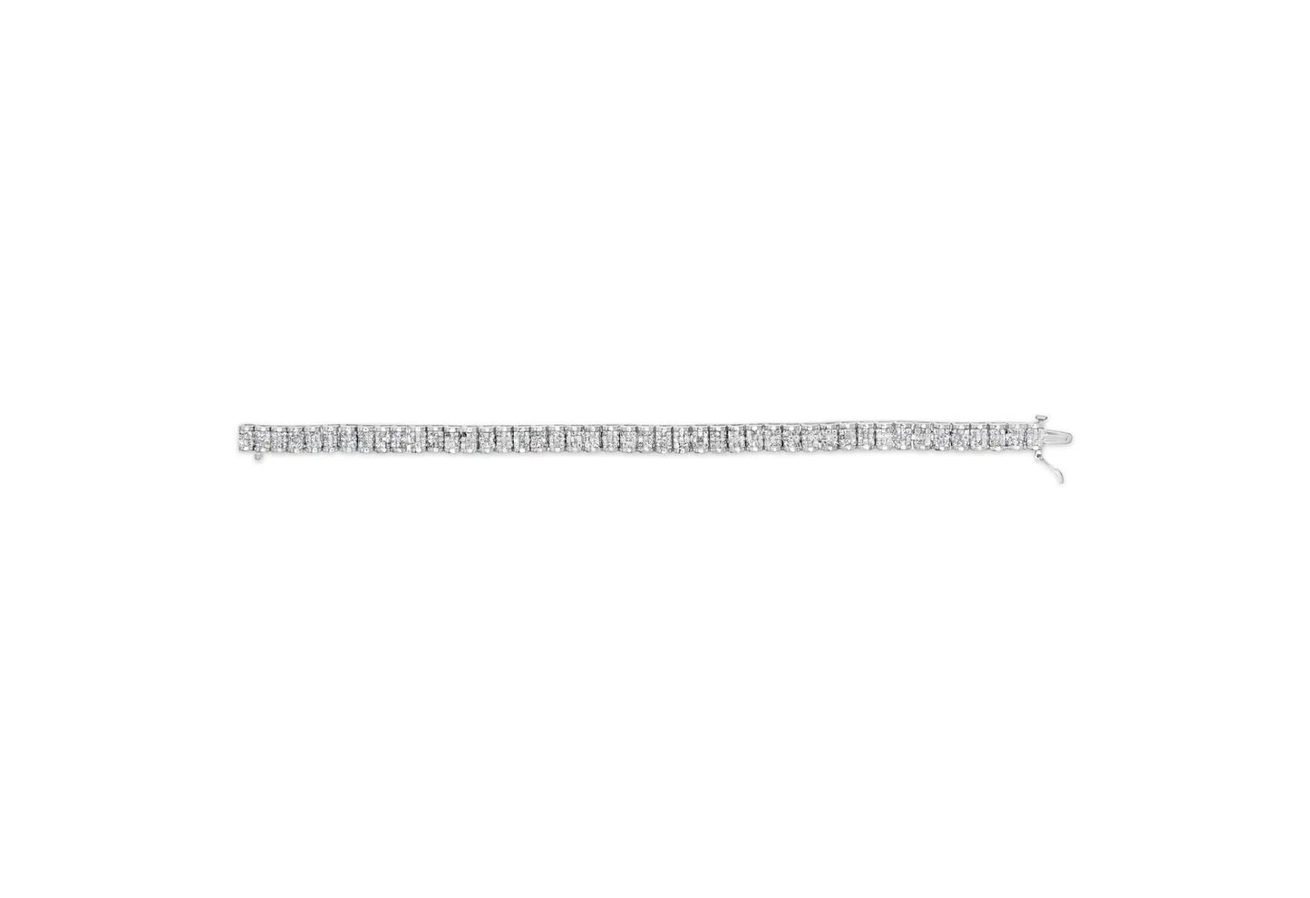 14K White Gold 5.00 Cttw Invisible Set Princess-Cut Diamond Belt and Buckle Tennis 7" Bracelet (H-I Color, SI1-SI2 Clarity)