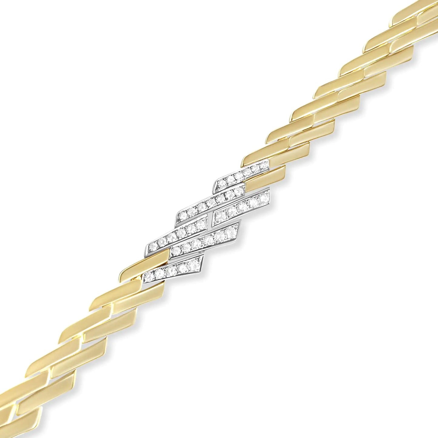 14k Yellow Gold 2 3/4 Cttw Pave Diamond Miami Cuban Curb Link Chain 16" Necklace (H-I Color, SI1-SI2 Clarity)