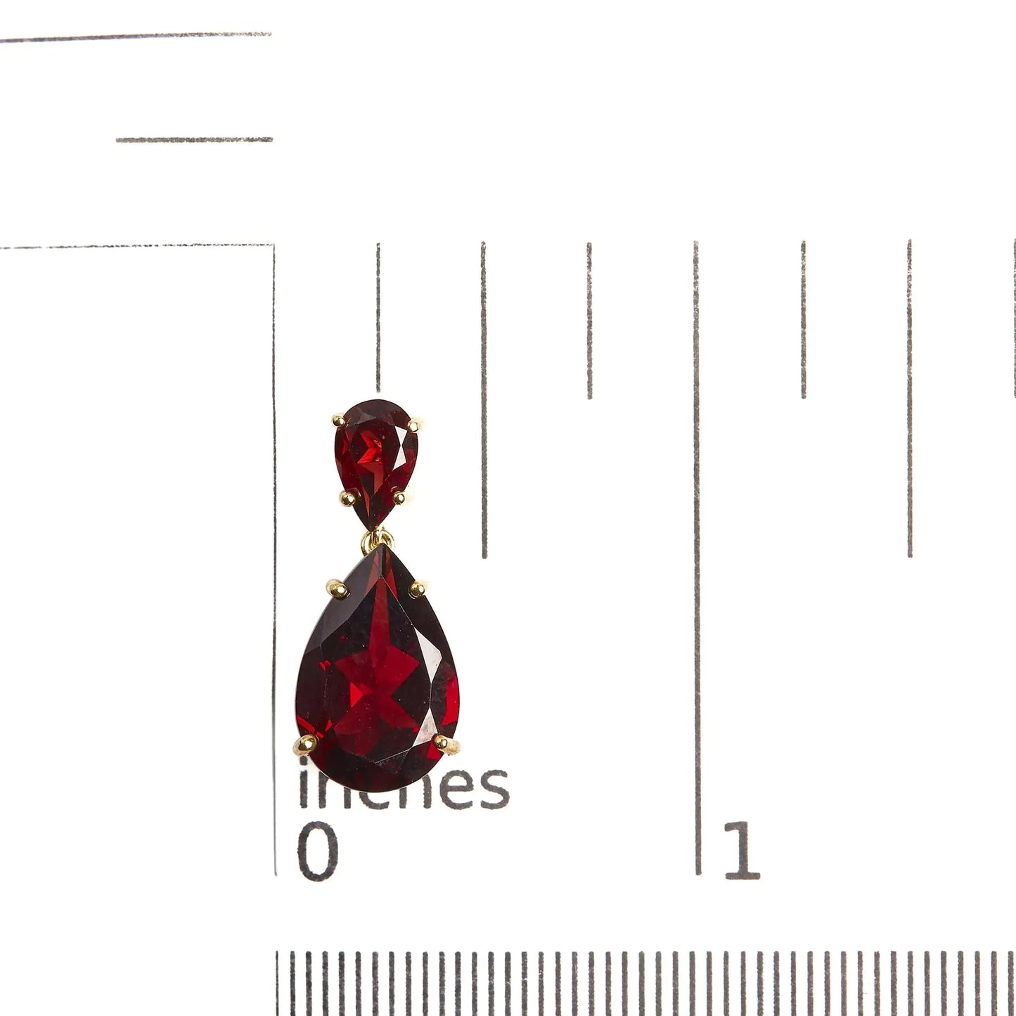 10K Yellow Gold Plated .925 Sterling Silver 14.0 Cttw Pear Shaped Red Garnet Drop and Dangle Earrings