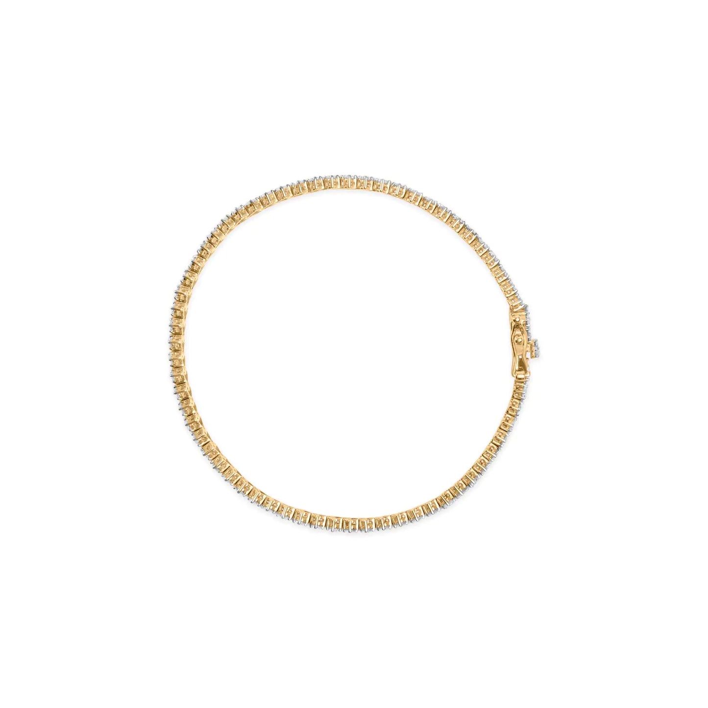 14K Yellow Gold 4.00 Cttw Diamond Trio Cluster Link Bracelet (H-I Color, I1-I2 Clarity) - 7"