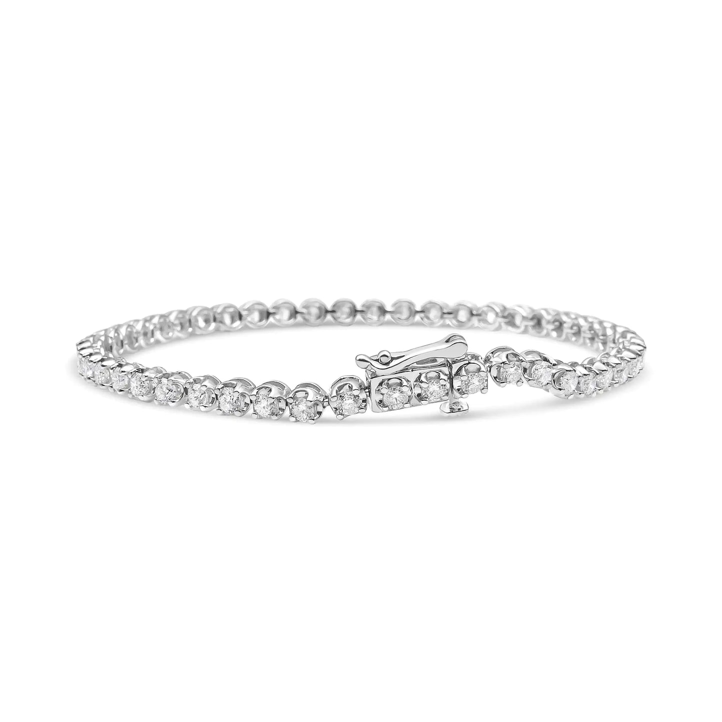 14K White Gold 5.0 Cttw Diamond" Classic Tennis Bracelet for Women (H-I Color, SI1-SI2 Clarity) - 7" Inches