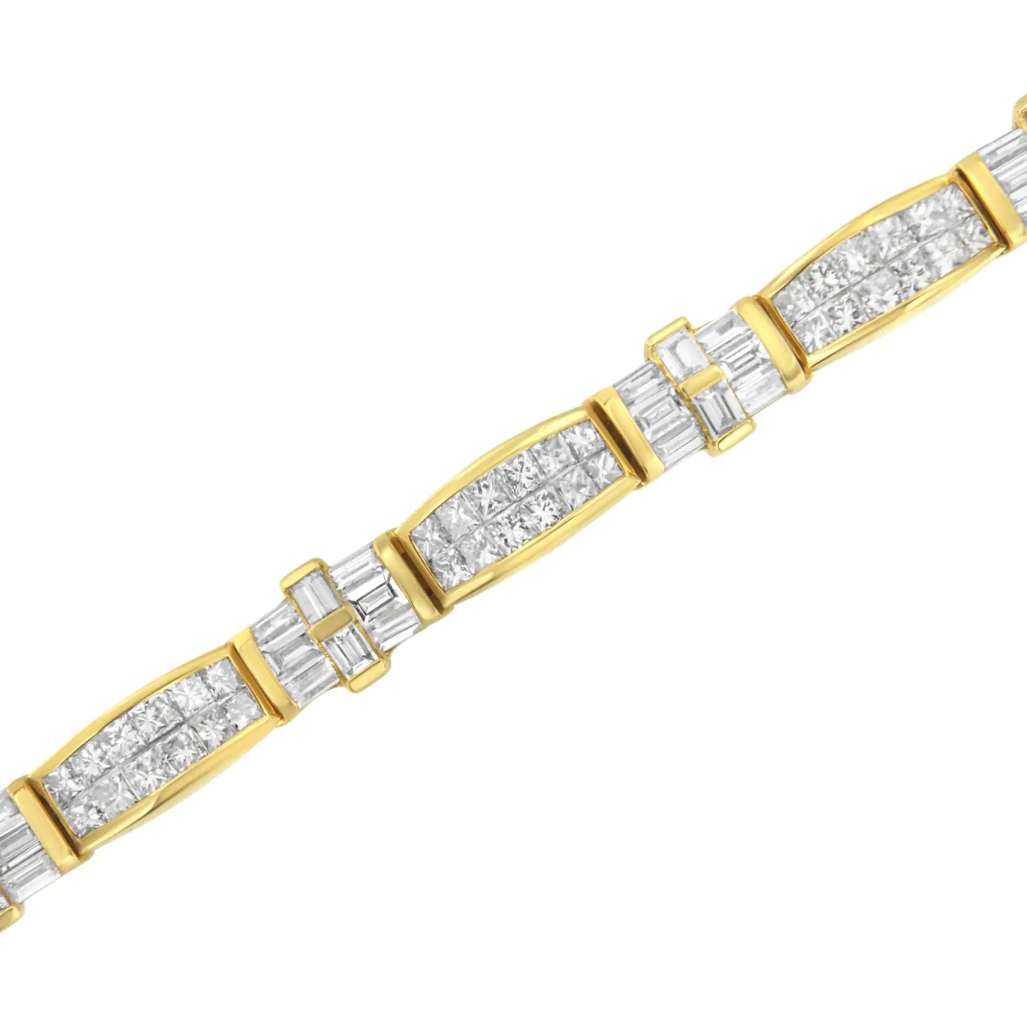 14K Yellow Gold Multi--Cut Diamond Ties of Love Eternity Bracelet(11.25 cttw,G-H Color,VS1-VS2 Clarity)